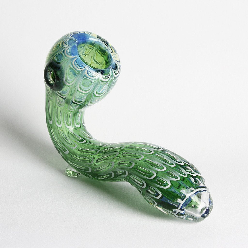 4" Sea Breeze Green and Blue Sherlock Hand Pipe