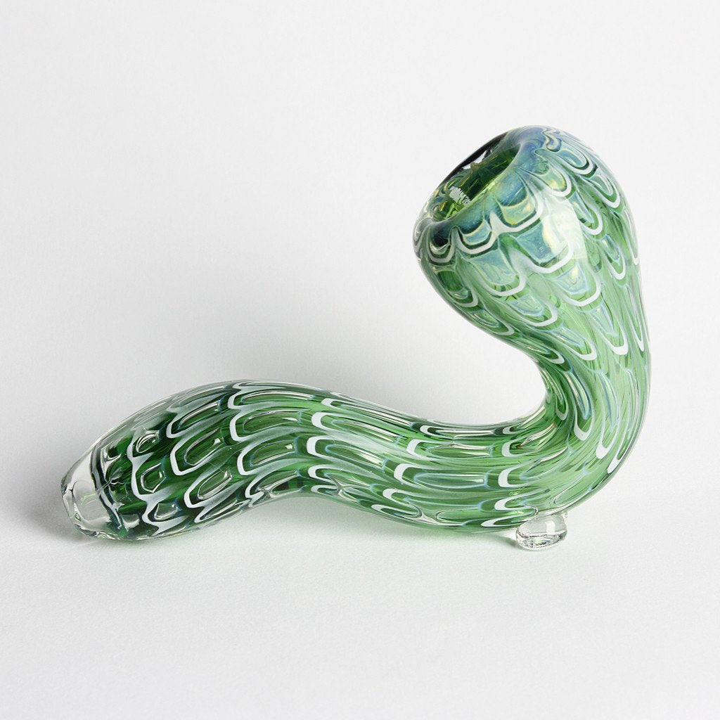 4" Sea Breeze Green and Blue Sherlock Hand Pipe