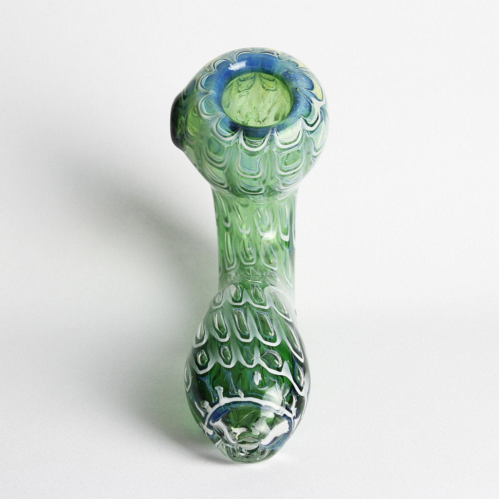 4" Sea Breeze Green and Blue Sherlock Hand Pipe
