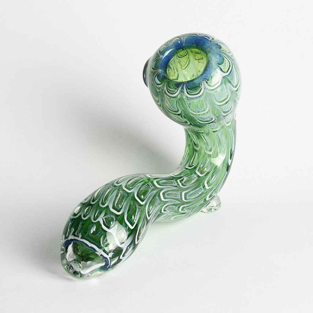 4" Sea Breeze Green and Blue Sherlock Hand Pipe
