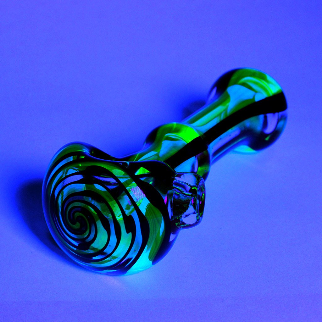 Black and Green UV Glass Spoon