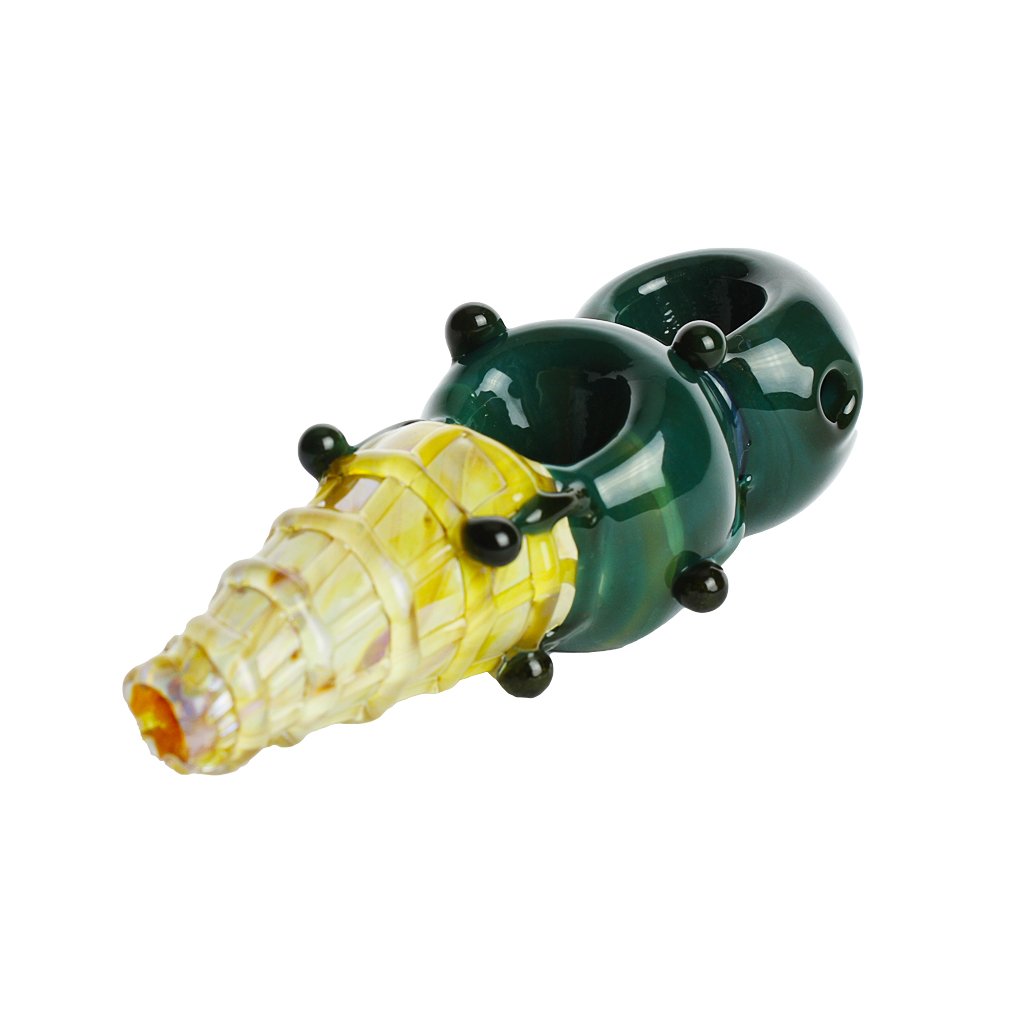 Munchies Double Scoop Ice Cream Cone Pipe Dark Mint Green from Mathematix Glass