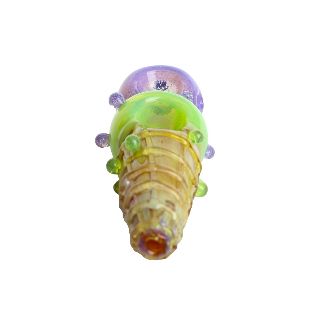 Munchies Double Scoop Ice Cream Cone Pipe Green and Purple from Mathematix