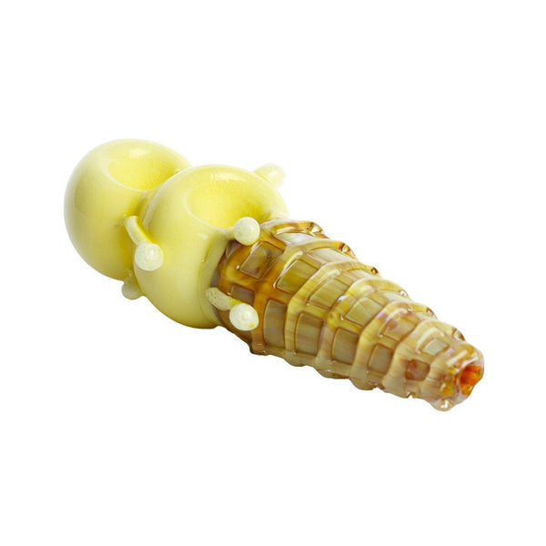 Munchies Double Scoop Ice Cream Cone Pipe Vanilla by Mathematix Glass