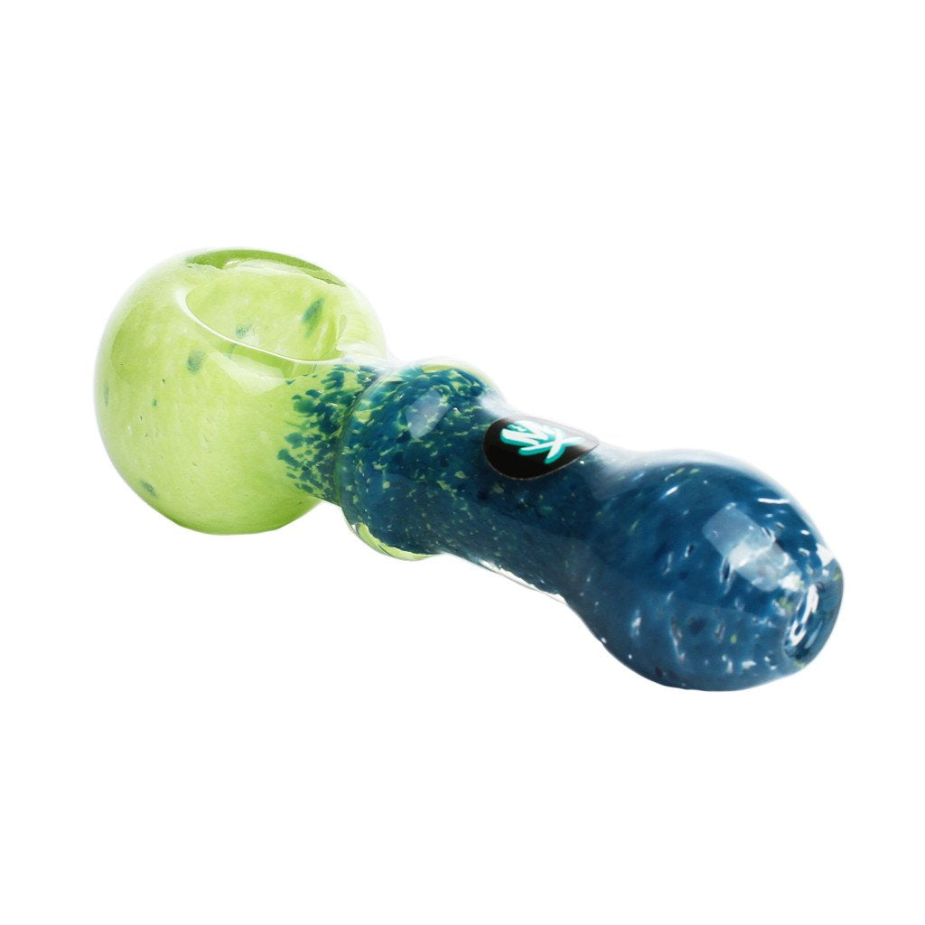 Green and Blue Double Colored Glass Frit Shotgun Spoon from Mathematix