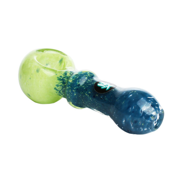 Green and Blue Double Colored Glass Frit Shotgun Spoon from Mathematix