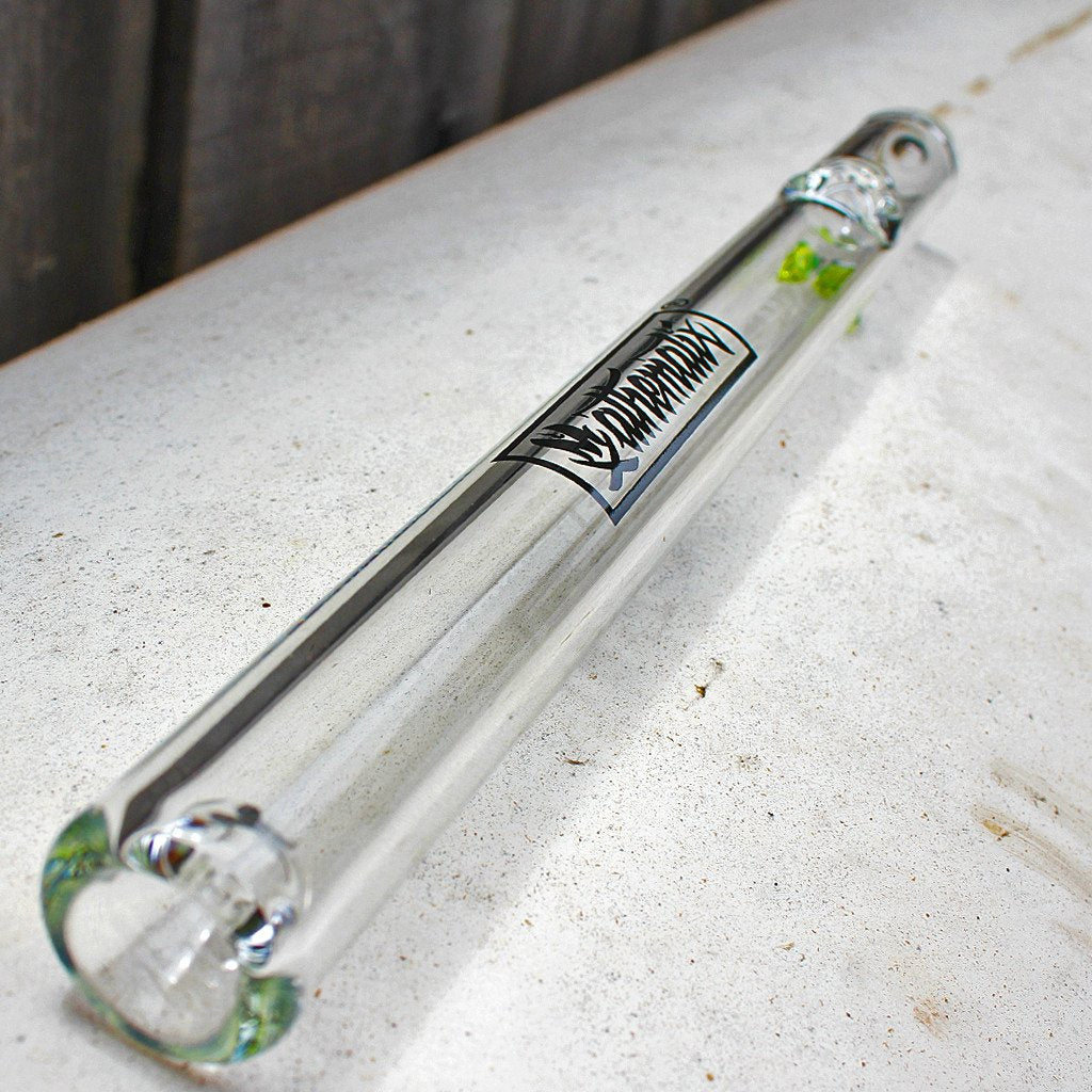 19MM Clear Mathematix Steam Roller with Green Glass Accent