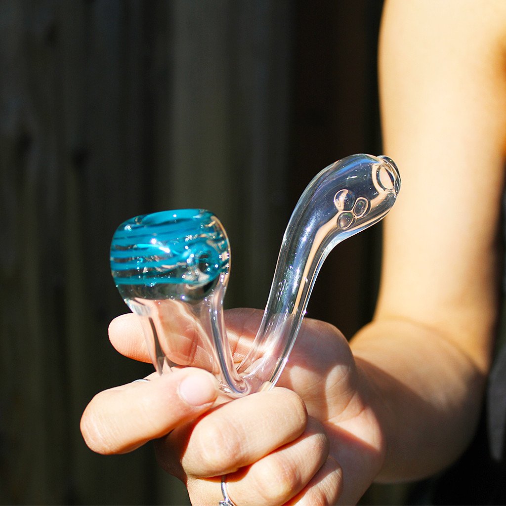 Blue Spiral Accent Sherlock Hand Pipe
