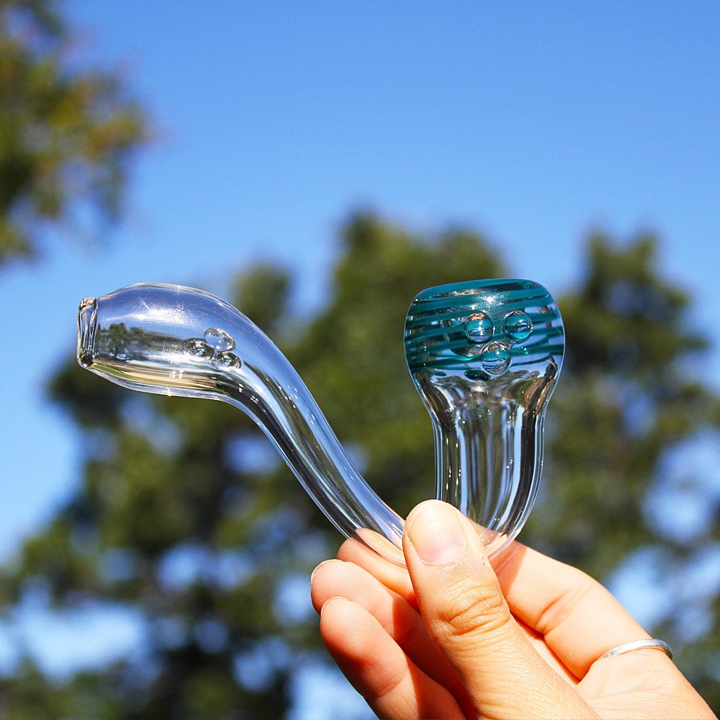 Blue Spiral Accent Sherlock Hand Pipe