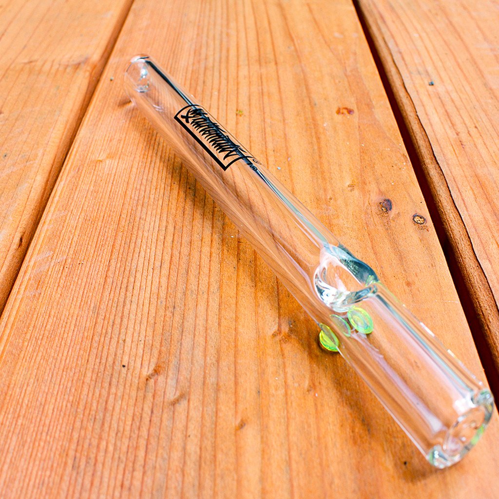 19MM Clear Mathematix Steam Roller with Green Glass Accent